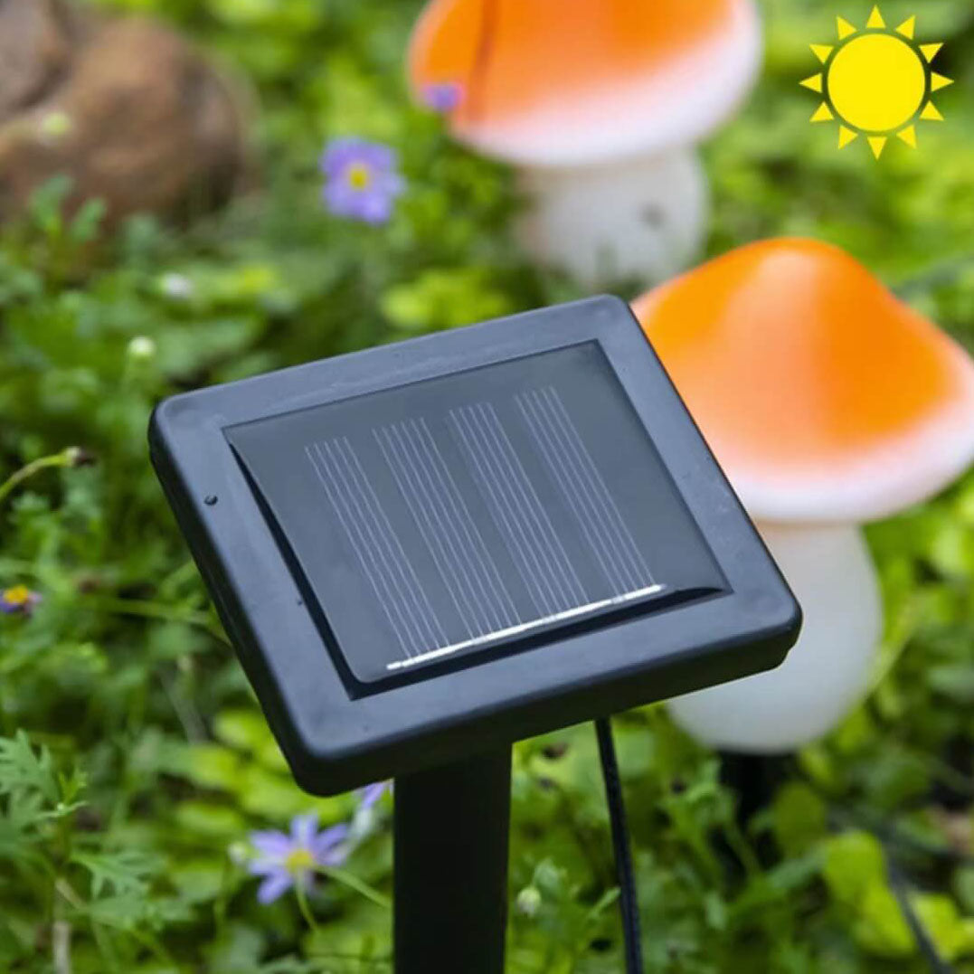 Zeitgenössische kreative Solar-Außenharz-Pilz-LED-Garten-Bodeneinsteck-Dekorations-Landschaftsleuchte 