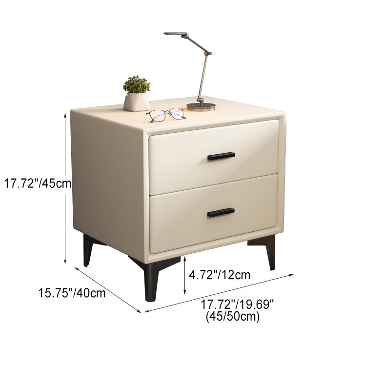 Table de nuit moderne en bois massif à dessus en pierre frittée cubique à 2 tiroirs pour chambre à coucher 