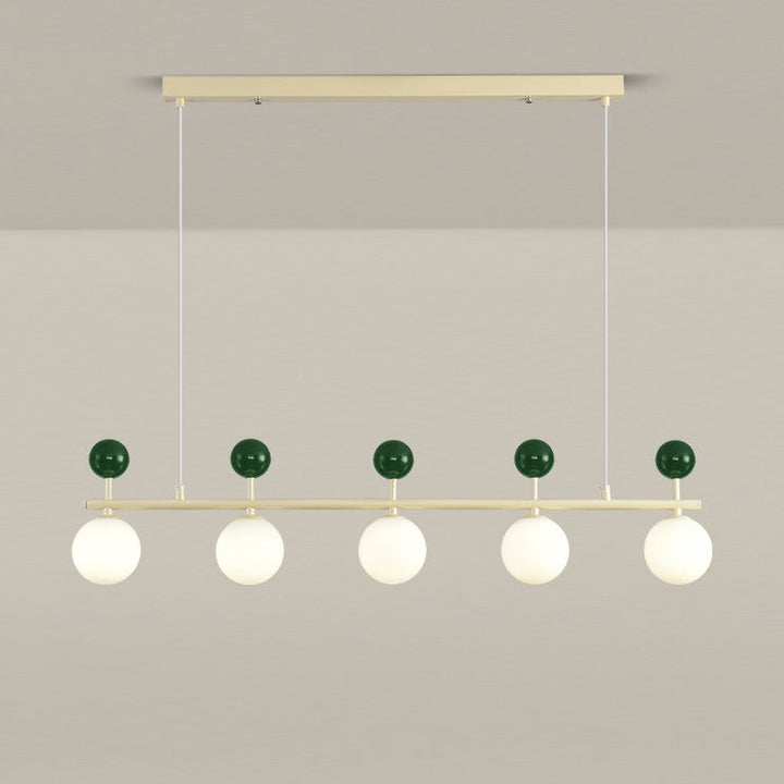 Lustre contemporain nordique en fer à longue bande de verre Magic Bean 5/7 lumières pour salle à manger 