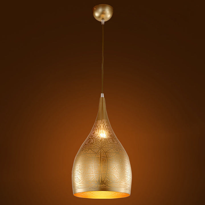 Suspension lumineuse à 1 lumière en fer rond traditionnel européen pour salon 