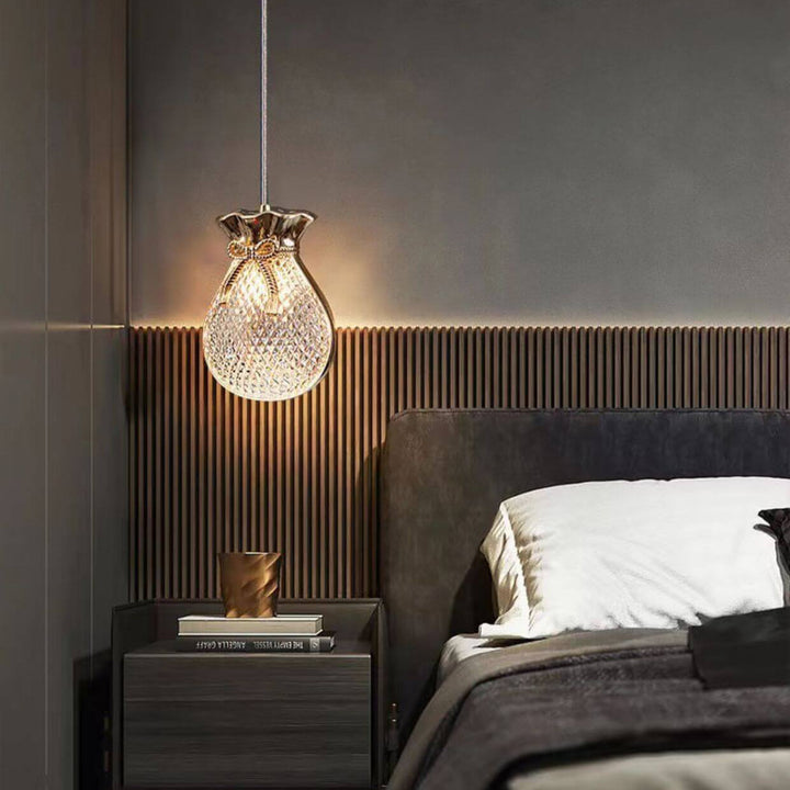 Contemporary Creative Iron Acrylic Arc 1-Light Pendant Light For Living Room