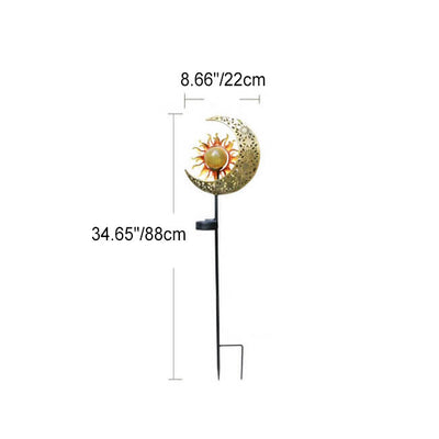 Contemporary Creative Moon Fairy Iron Solar LED Ground Plug Outdoor Landscape Light For Garden