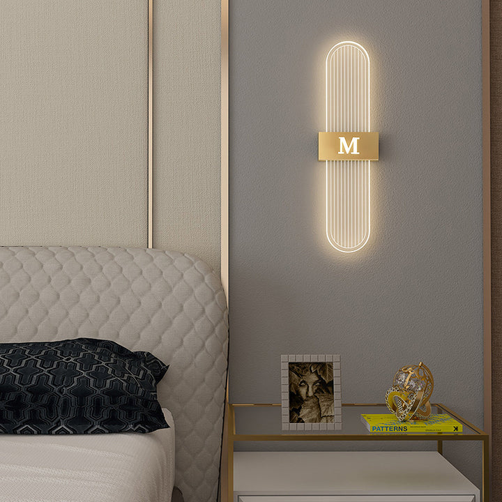 Applique murale LED moderne de luxe en fer acrylique elliptique pour salon 