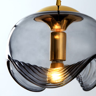 Contemporary Scandinavian Oval Column Iron Glass 1-Light Pendant Light For Bedroom