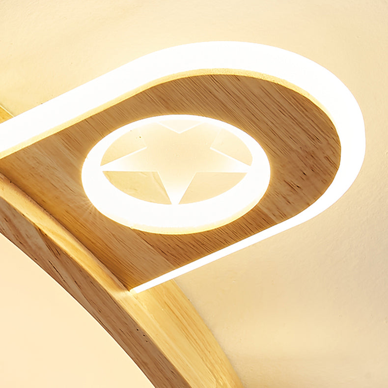 مصباح سقف للأطفال عصري بإضاءة LED من الأكريليك على شكل طائرة نحلة كرتونية بتصميم خشبي إبداعي لغرفة المعيشة 