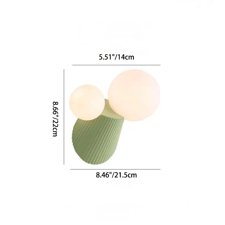 Moderne minimalistische runde Tischkugel Harz PE 2-Licht Wandleuchte Lampe für Schlafzimmer 