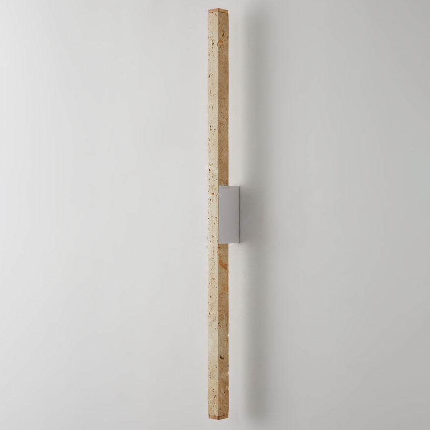 Japanese Wabi-Sabi Yellow Travertine Long Strip LED Wall Sconce Lamp