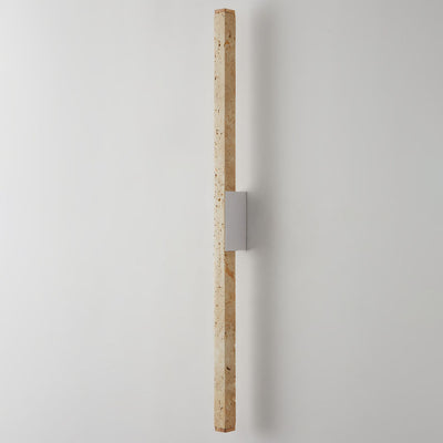 Japanese Wabi-Sabi Yellow Travertine Wood Long Strip LED Wall Sconce Lamp