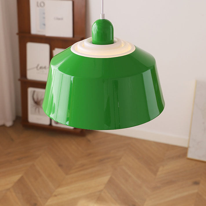 Contemporary Scandinavian Round Iron PVC 1-Light Pendant Light For Dining Room
