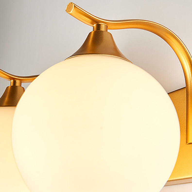 Applique Murale Moderne Simplicité Fer Verre Boule 1/2 Lumière Pour Chevet 