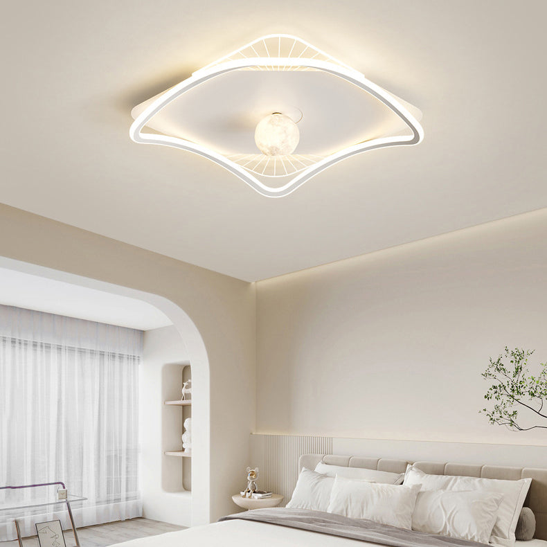Moderne minimalistische Kreisring Eisen Acryl Aluminium LED Unterputz Deckenleuchte für Schlafzimmer 