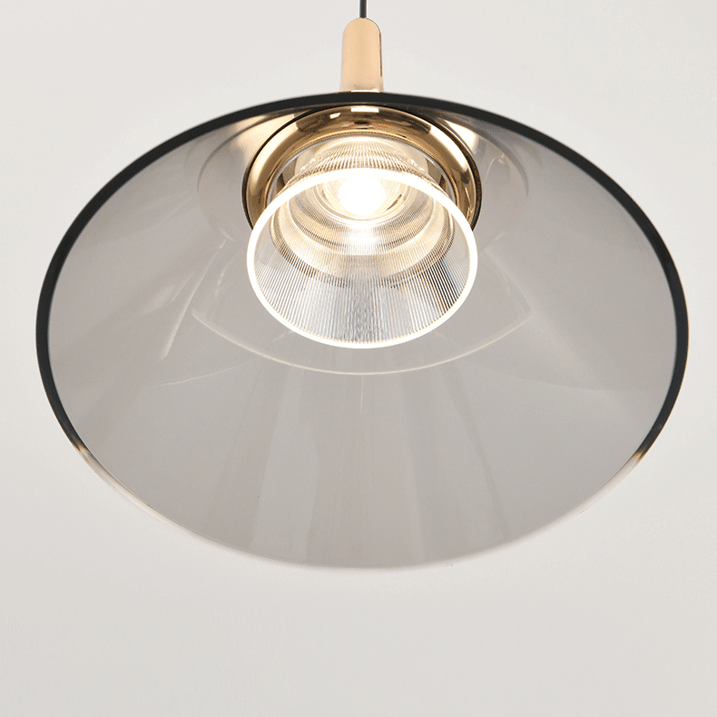 Zeitgenössische nordische konische LED-Pendelleuchte aus Eisen-Aluminium für Schlafzimmer 