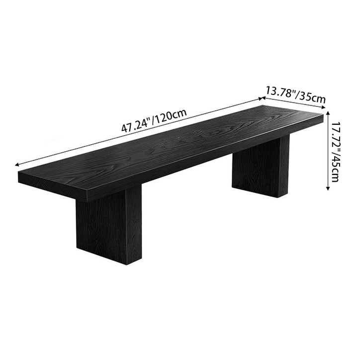 Moderne minimalistische rechteckige Bank aus Kiefernholz für das Wohnzimmer 