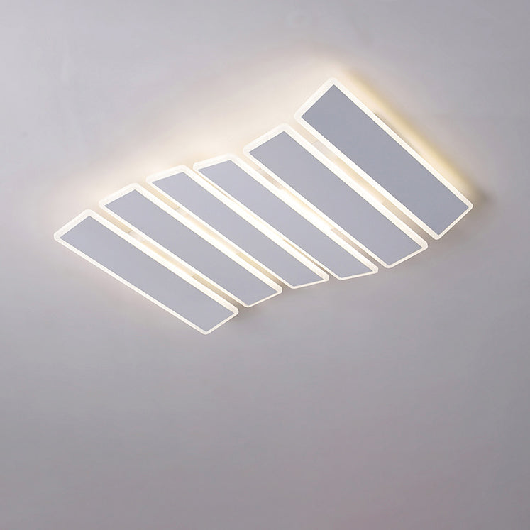 Zeitgenössische Einfachheit Acryl gestreifte Fischgrätenform LED Unterputz Deckenleuchte für Wohnzimmer 