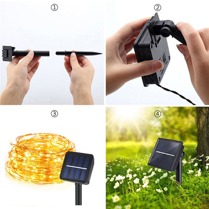 Lumière de chaîne extérieure LED en plastique étanche Art déco moderne abeilles solaires pour décoration de jardin 