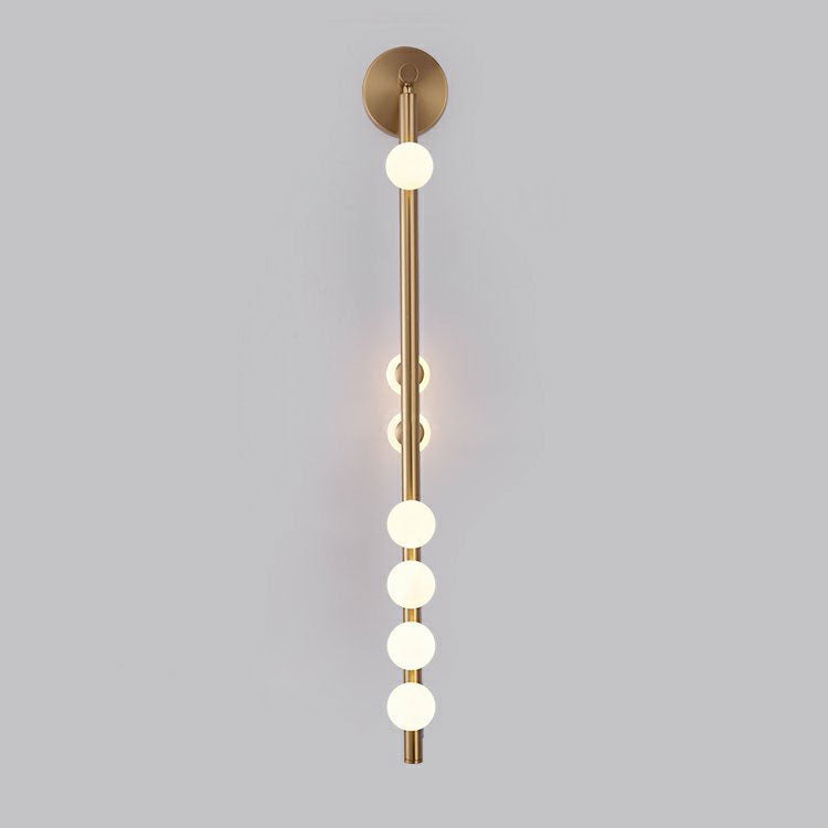 Lámpara de Aplique de Pared de Bola de Vidrio de Hierro de Simplicidad Moderna 3/5/7 Luces Para Sala de Estar 