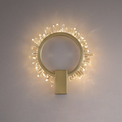 Zeitgenössische Luxus Edelstahl Kristall Sonnenblumen Design LED Wandleuchte Lampe Für Wohnzimmer 