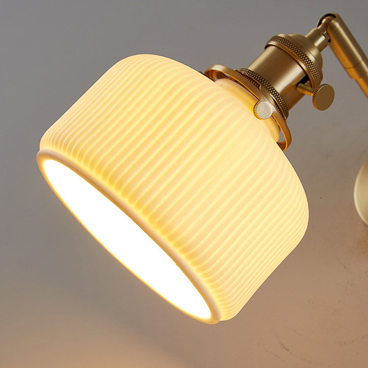 Moderne minimalistische gestreifte Keramikglas 1-Licht Wandleuchte 