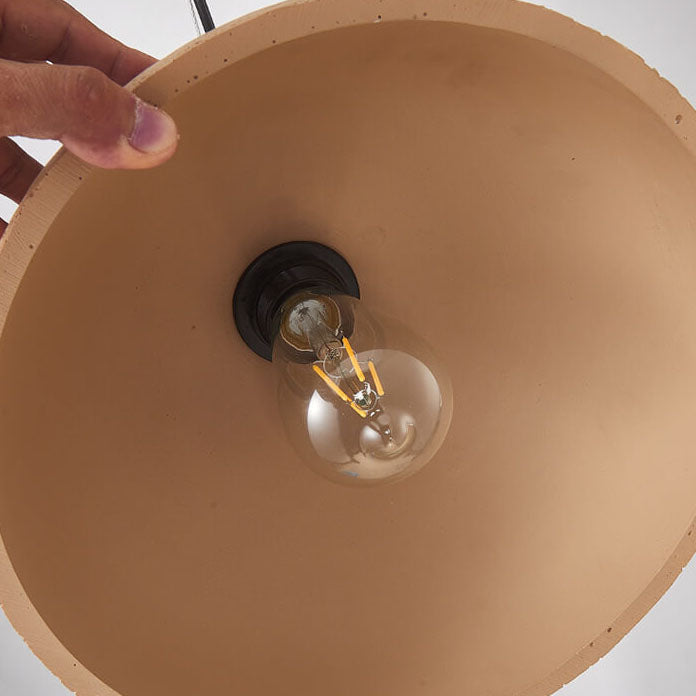 Moderne minimalistische 1-flammige Pendelleuchte mit runder Kuppel aus glasfaserverstärktem Kunststoff, handgeformt, für das Wohnzimmer 