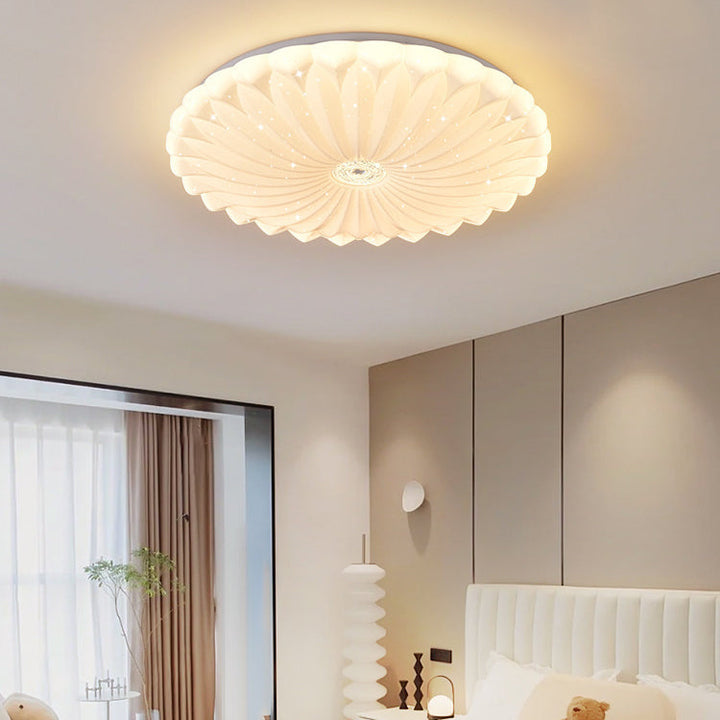 Luz de techo LED de montaje empotrado de girasol redondo minimalista moderno de hierro y PVC para sala de estar 