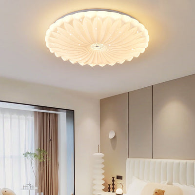 Luz de techo LED de montaje empotrado de girasol redondo minimalista moderno de hierro y PVC para sala de estar 