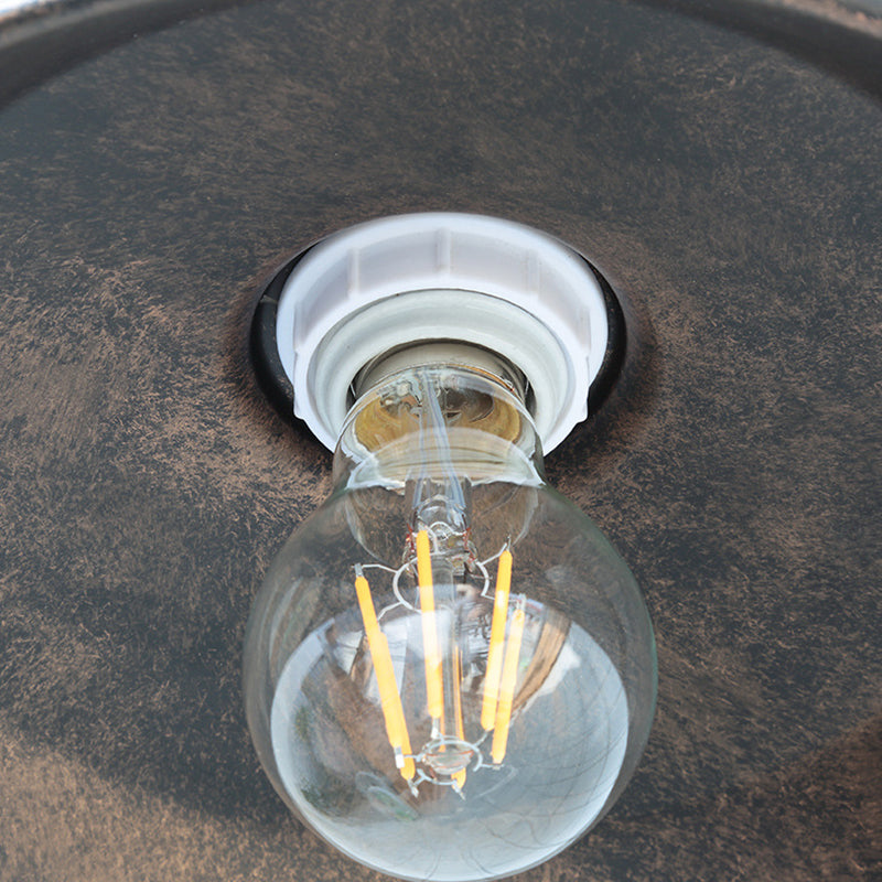 Traditional Vintage Iron Round Shade 1-Light Wall Sconce Lamp For Dining Room