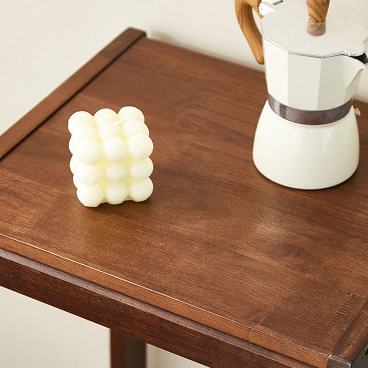 Modern Minimalist Rectangular MDF Nan Bamboo Side Table 2-Tier For Living Room