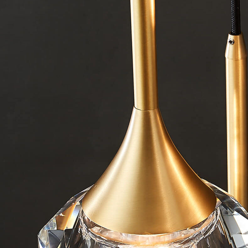 European Light Luxury Brass Crystal 1/3/6/10-Light Island Light Chandelier