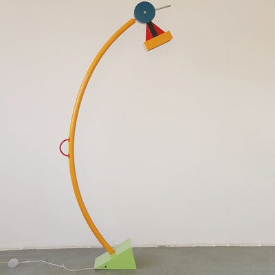 Nordic Creative Colorful Block Arc Adjustable Lamp Head 1-Light Standing Floor Lamp