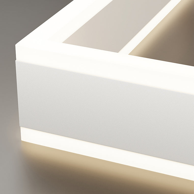 Araña de hierro cuadrada LED minimalista moderna para sala de estar 