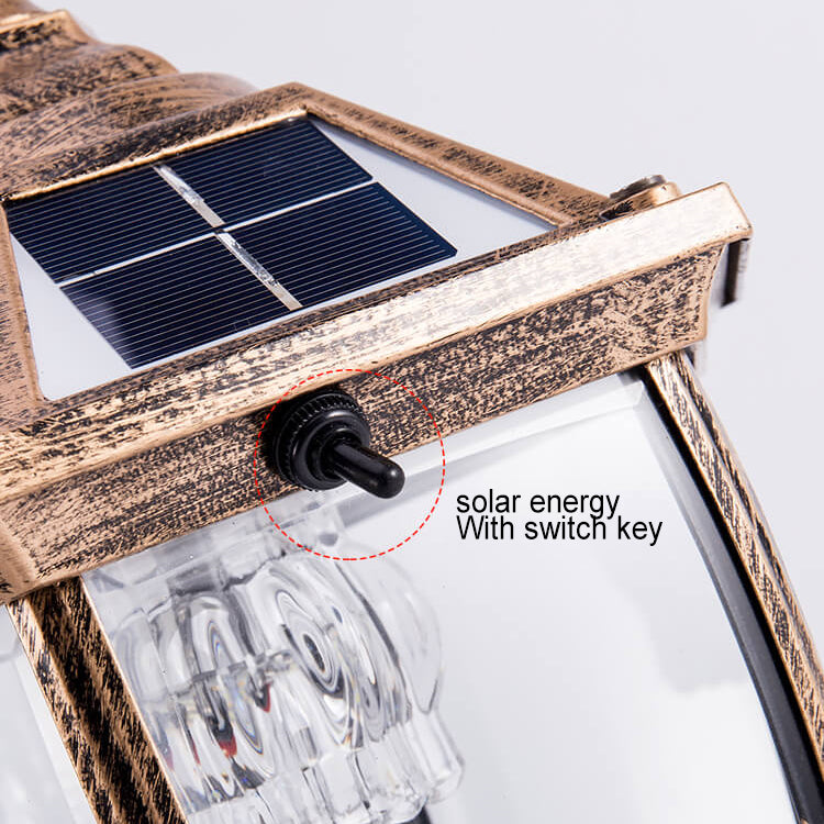 Solarbetriebene wasserdichte Aluminium-Glas 1-Licht Rasenlandschaftsleuchte für den Außenbereich 