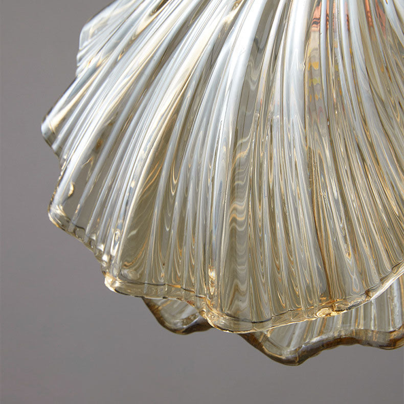 Moderne minimalistische Shell alle Kupfer Glas 1-Licht Pendelleuchte für Schlafzimmer 