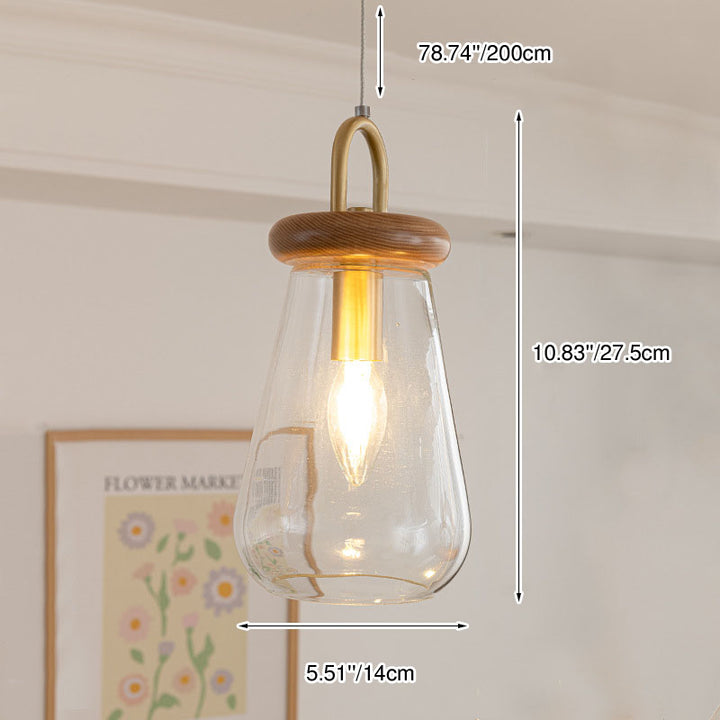 Moderne nordische runde Inselleuchte aus Glas und Holz mit 1/3-flammigem Kronleuchter-Design für das Wohnzimmer 