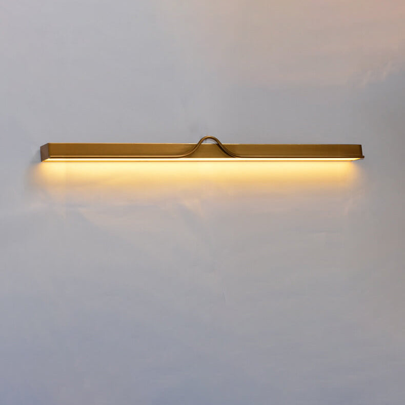 Modern Mid-Century Gold Strip Electroplated Iron Acrylic LED Wall Sconce Lamp For Living Room