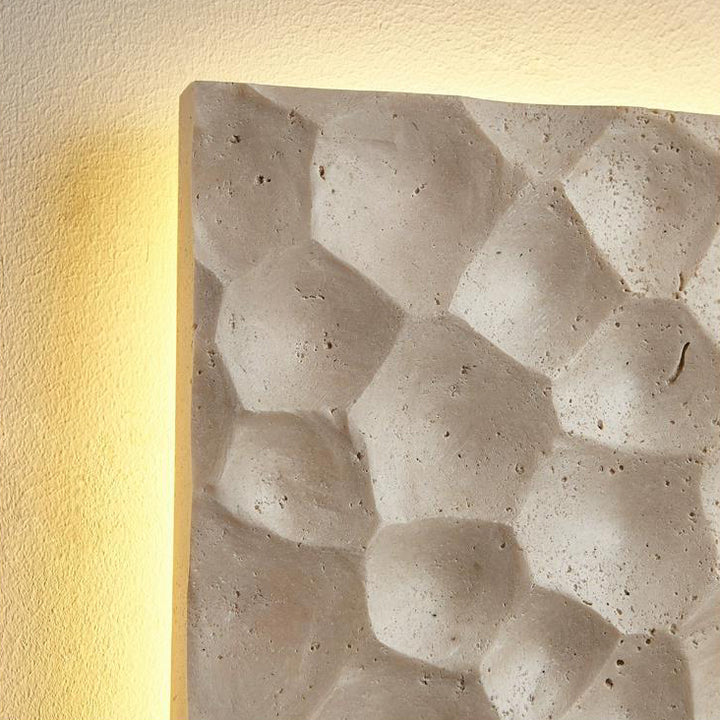 Zeitgenössische kreative Stein quadratische LED-Wandleuchte Lampe für Wohnzimmer 