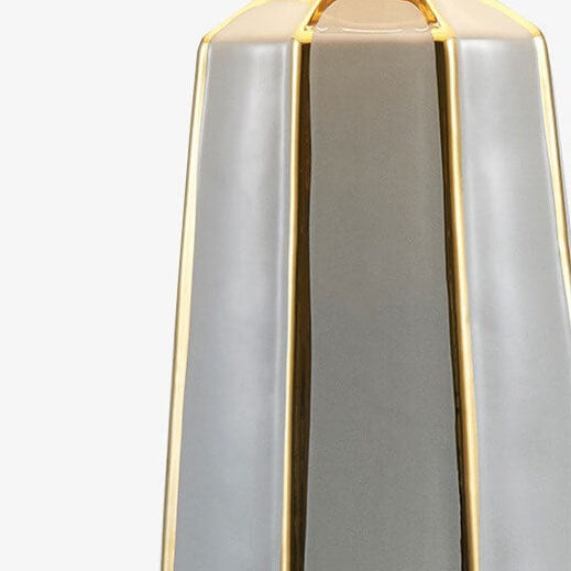Lámpara de Mesa Moderna de Lujo Ligero Gris de Cerámica y Lino de 1 Luz 
