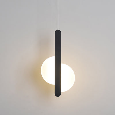 Lámpara colgante LED semicircular redonda de hierro acrílico de simplicidad moderna para mesita de noche 