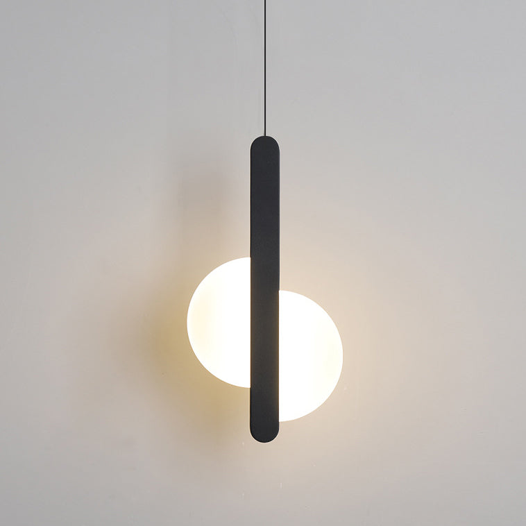 Lámpara colgante LED semicircular redonda de hierro acrílico de simplicidad moderna para mesita de noche 