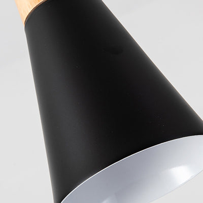 Moderne Einfachheit Kegel Massivholz Aluminium 1-Licht Pendelleuchte für Wohnzimmer 