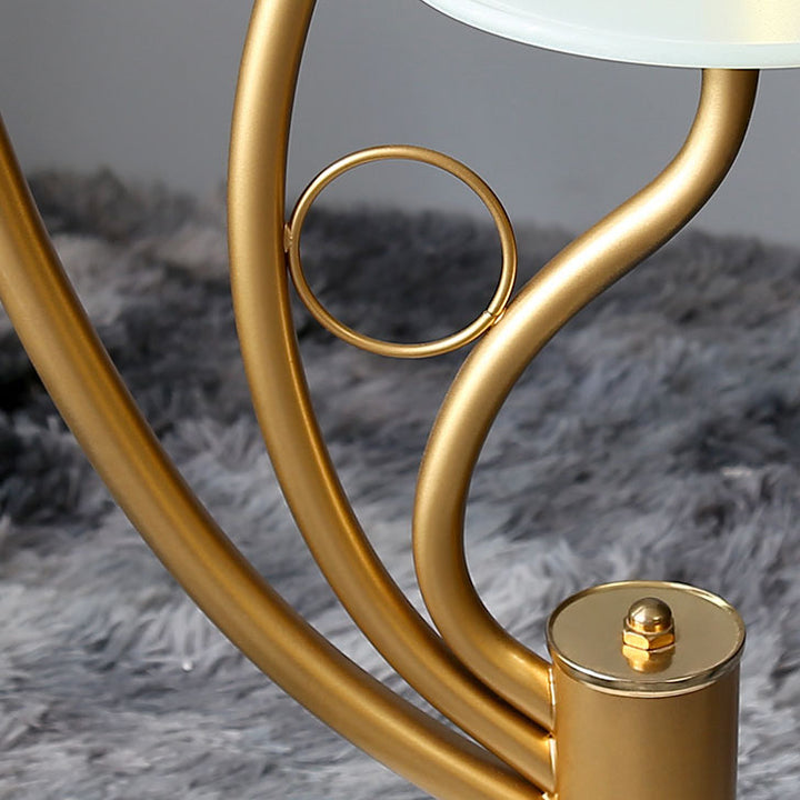 Moderner minimalistischer Marmortisch Eisen Leinen Glas 1-Licht Stehende Stehlampe 