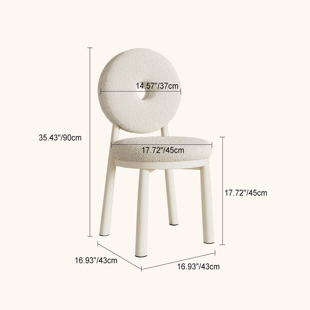 Chaise de salle à manger contemporaine en laine d&