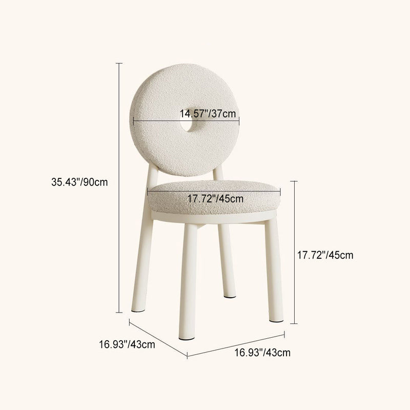 Chaise de salle à manger contemporaine en laine d&