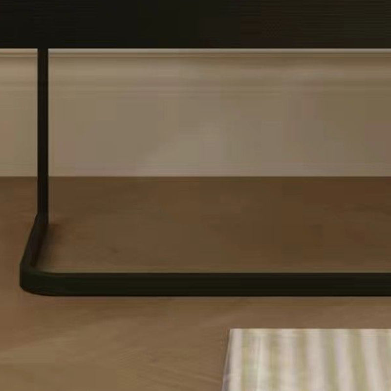 Table de chevet moderne minimaliste rectangulaire en bois massif et fer avec 1 tiroir pour chambre 