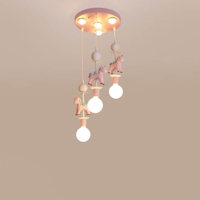 Moderne Kinderkarussell Augenschutz Harz Eisen 1/7/11 Licht Deckenleuchte mit bündigem Einbau 