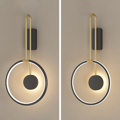 Applique Murale à LED en Aluminium Cercle Anneau Bande de Silicone Simplicité Moderne pour Salon 