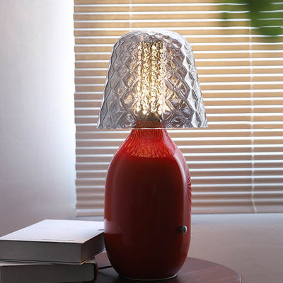 Nordic Vintage Candy Glass Iron Base LED Touch Table Lamp