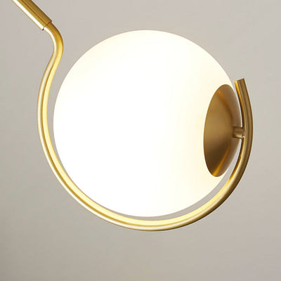 Boule de Verre Nordique Contemporaine Fer Suspension Luminaire 1-Lumière Pour Salon 