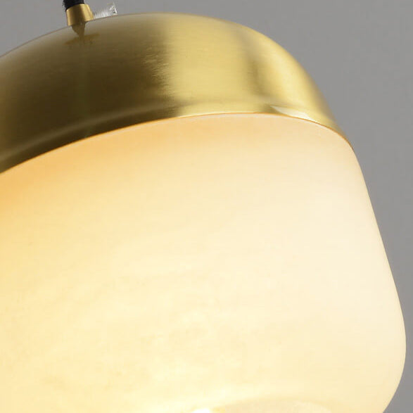 New Chinese Modern Round Lucite Copper 1/3 Light Chandelier