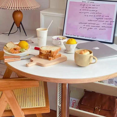 طاولة طعام مستديرة من الصلب الكربوني بتصميم بسيط وحديث لـ 2 مقاعد 