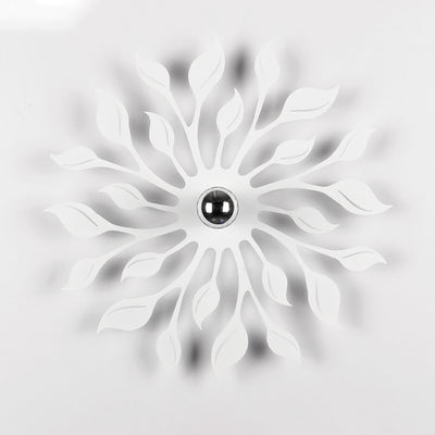 Applique murale contemporaine créative en fer à une lumière avec feuille ronde pour salon 